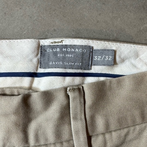 Club Monaco Davis Straight Fit Khaki Pants Sz. 32/32 - Picture 3 of 6